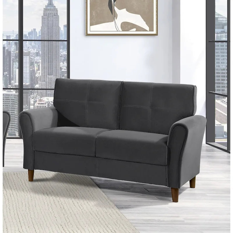 Causeuse Confort Velours Marron Dossiers Moelleux