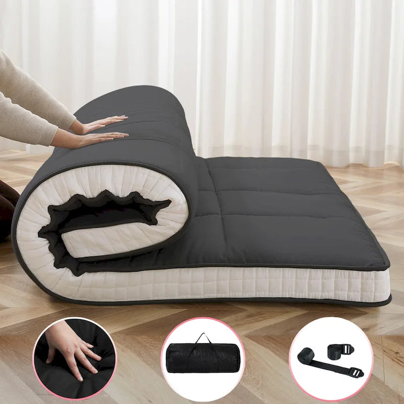 Matelas Futon Japonais Roulable Avec Sac de Rangement