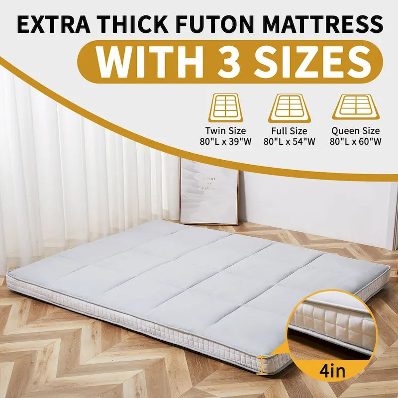 Matelas Futon Japonais Roulable Avec Sac de Rangement