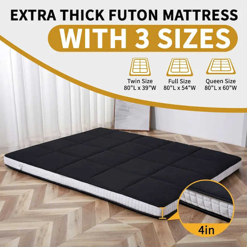 Matelas Futon Japonais Roulable Avec Sac de Rangement