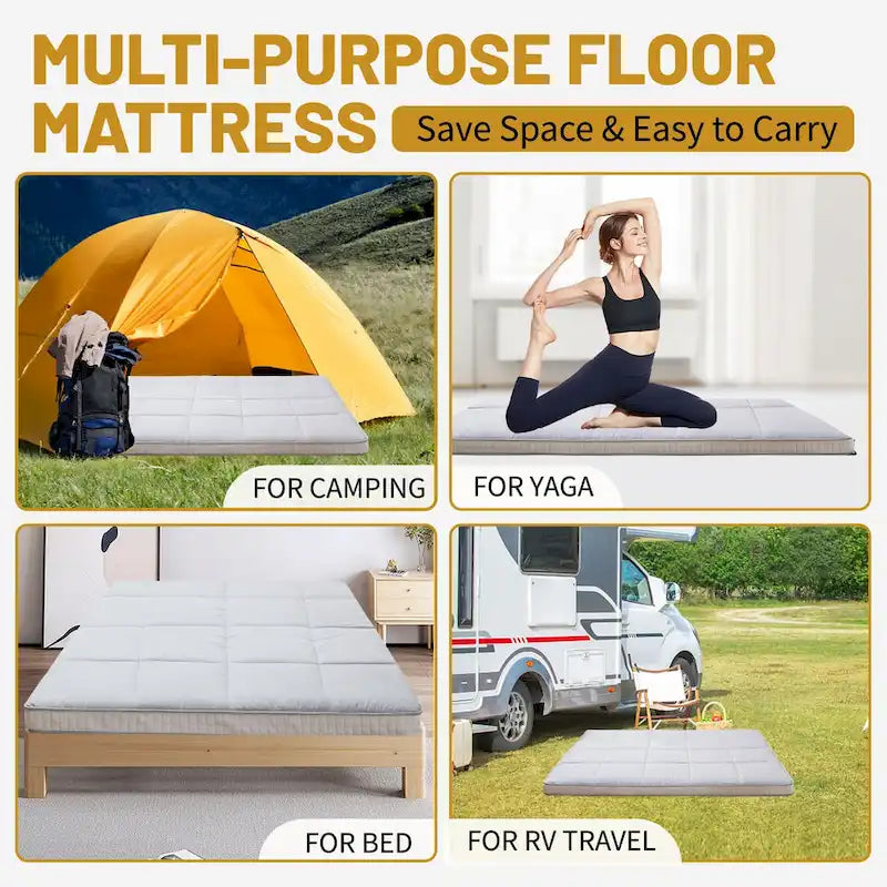 Matelas Futon Japonais Roulable Avec Sac de Rangement