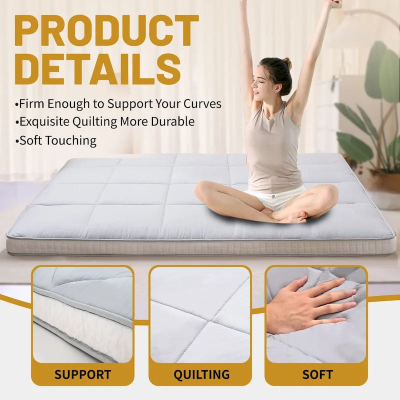 Matelas Futon Japonais Roulable Avec Sac de Rangement