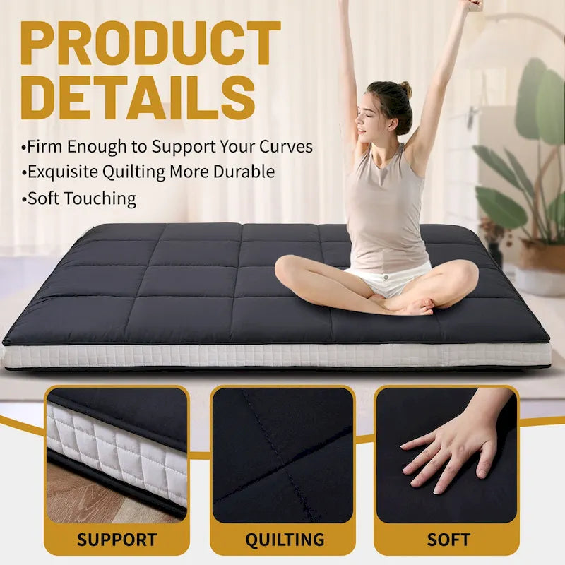 Matelas Futon Japonais Roulable Avec Sac de Rangement