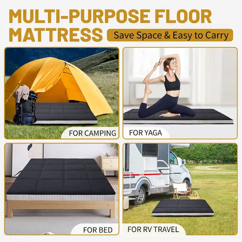 Matelas Futon Japonais Roulable Avec Sac de Rangement
