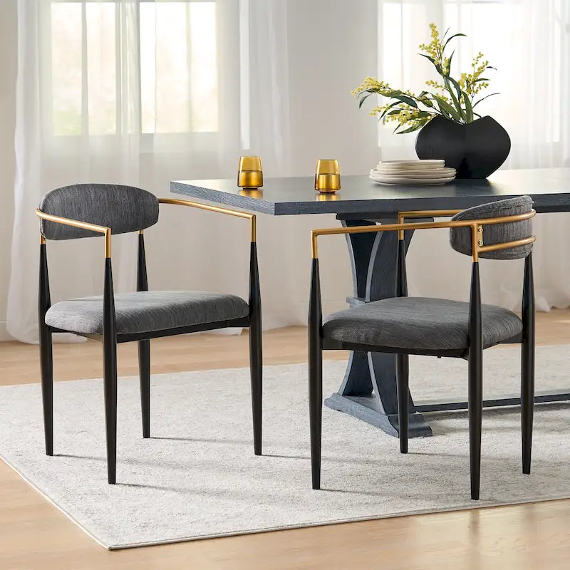 Chaises de salle à manger modernes industrielles rembourrées avec cadre en fer