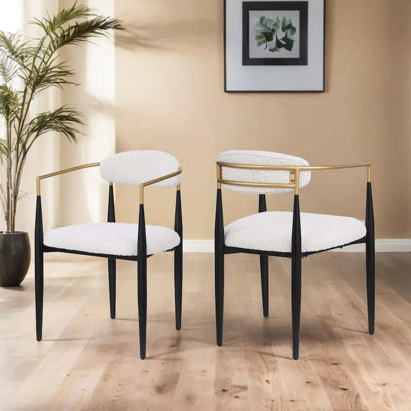 Chaises de salle à manger modernes industrielles rembourrées avec cadre en fer