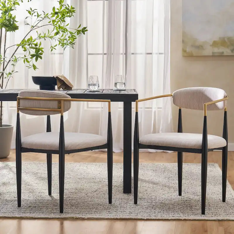 Chaises de salle à manger modernes industrielles rembourrées avec cadre en fer