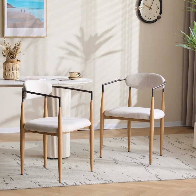Chaises de salle à manger modernes industrielles rembourrées avec cadre en fer
