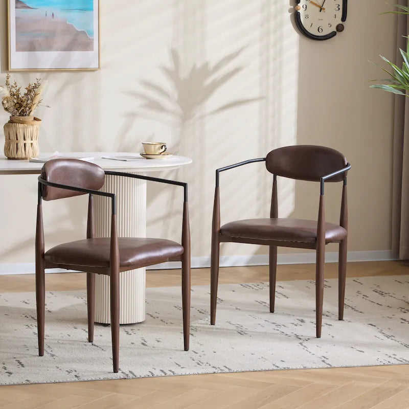 Chaises de salle à manger modernes industrielles rembourrées avec cadre en fer