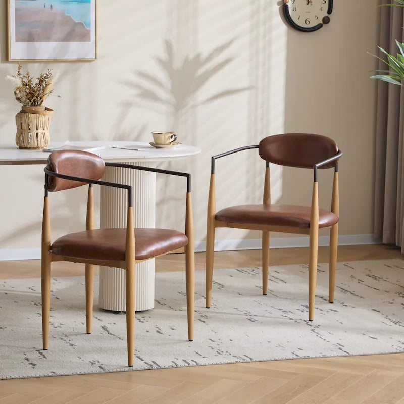 Chaises de salle à manger modernes industrielles rembourrées avec cadre en fer