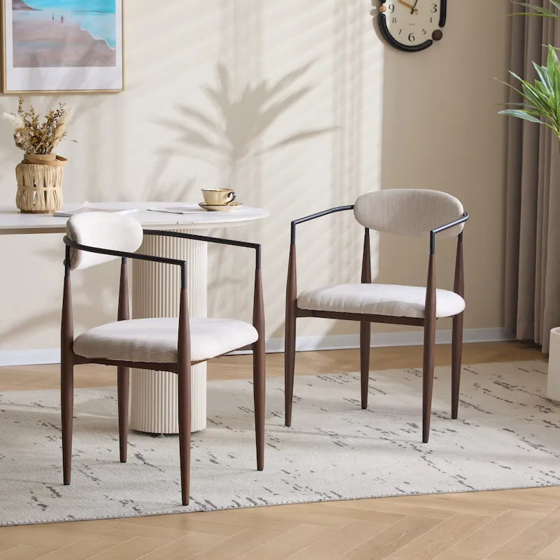 Chaises de salle à manger modernes industrielles rembourrées avec cadre en fer