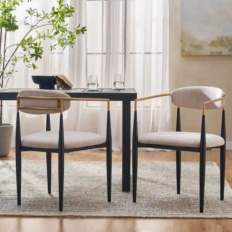 Chaises de salle à manger modernes industrielles rembourrées avec cadre en fer