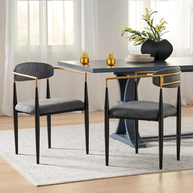 Chaises de salle à manger modernes industrielles rembourrées avec cadre en fer