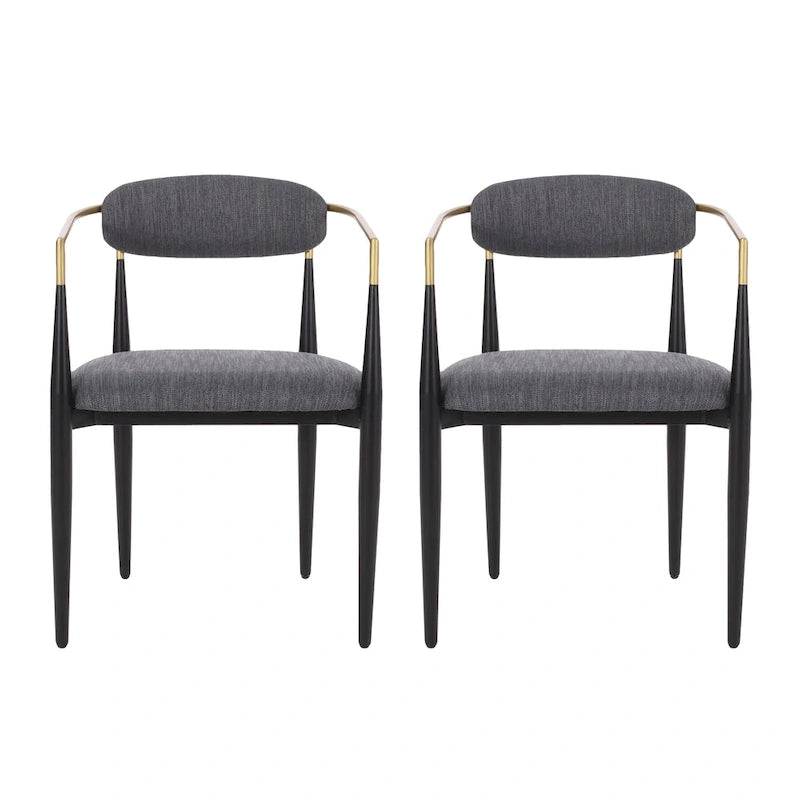 Chaises de salle à manger modernes industrielles rembourrées avec cadre en fer