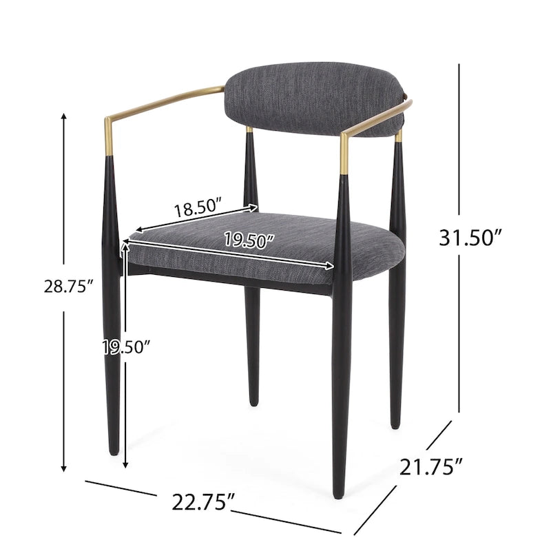 Chaises de salle à manger modernes industrielles rembourrées avec cadre en fer