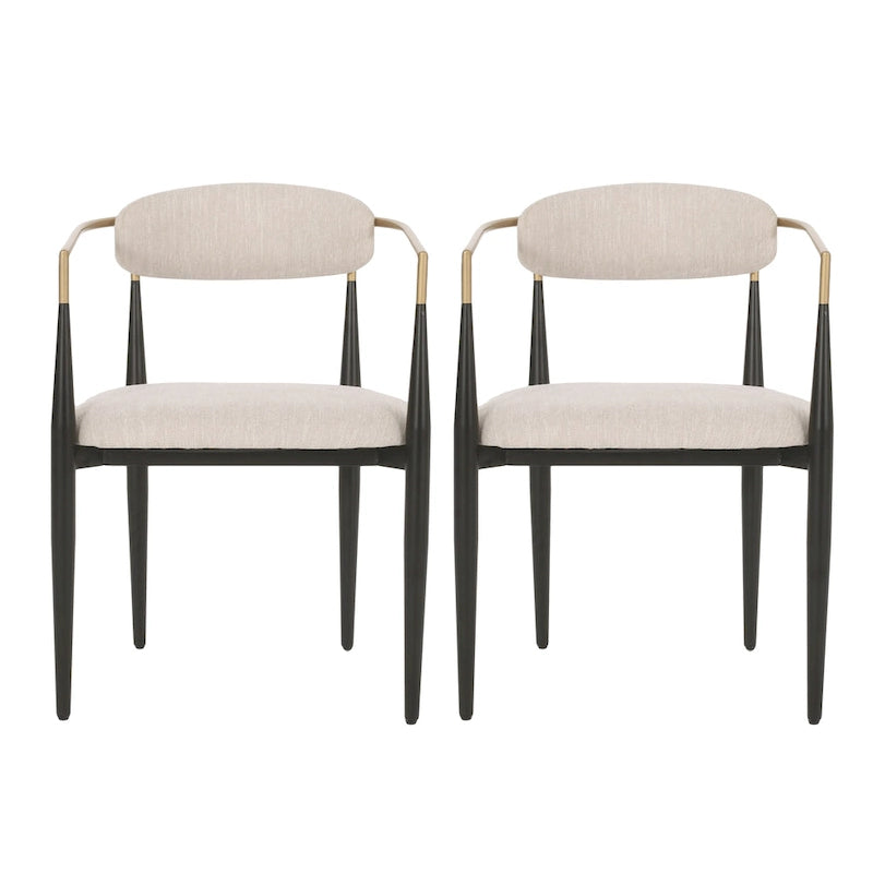 Chaises de salle à manger modernes industrielles rembourrées avec cadre en fer