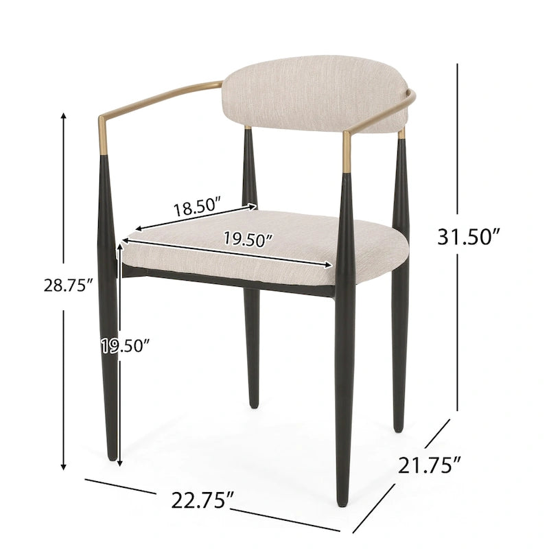 Chaises de salle à manger modernes industrielles rembourrées avec cadre en fer