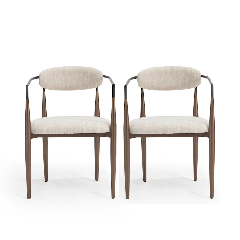 Chaises de salle à manger modernes industrielles rembourrées avec cadre en fer