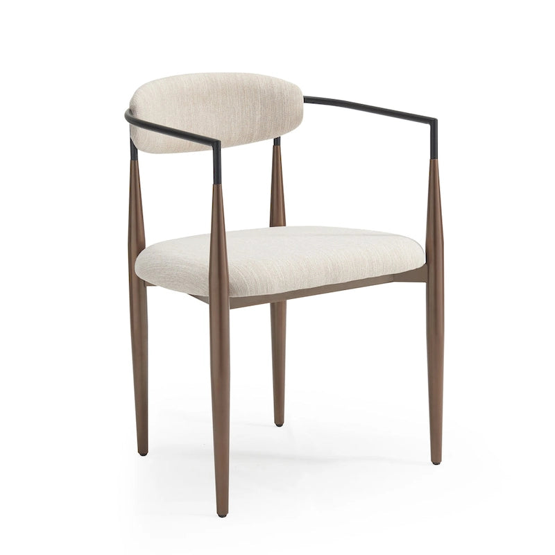 Chaises de salle à manger modernes industrielles rembourrées avec cadre en fer