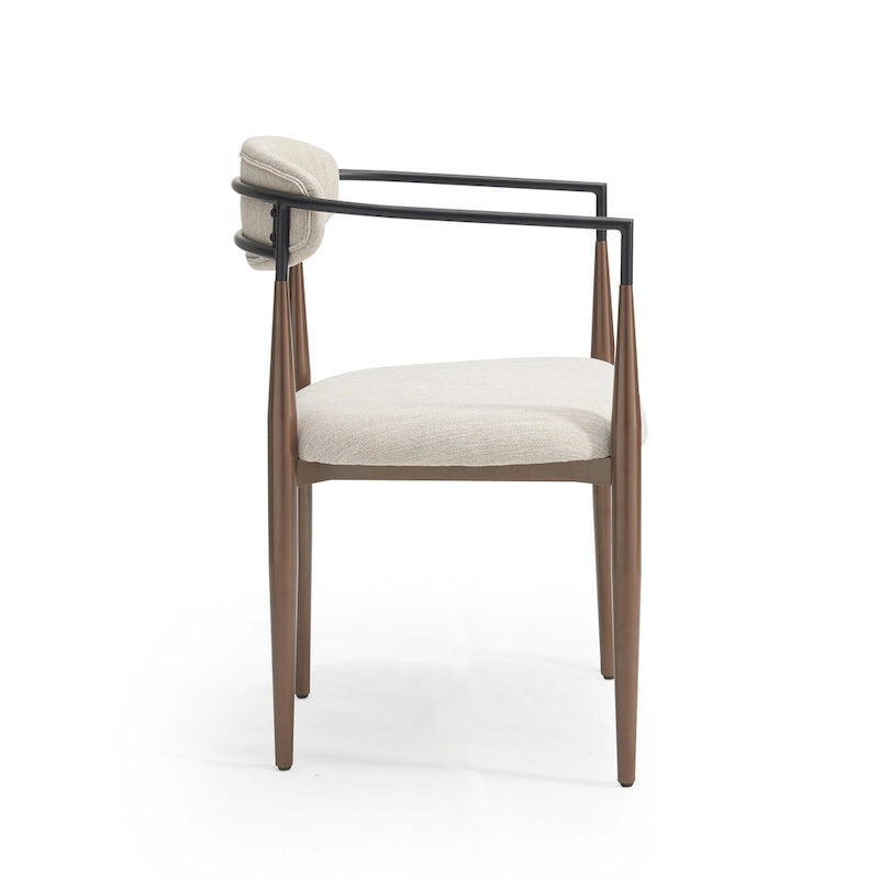 Chaises de salle à manger modernes industrielles rembourrées avec cadre en fer
