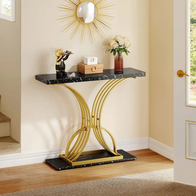 Bureau d'ordinateur à 5 tiroirs, en bois et métal, pour bureau ou salon