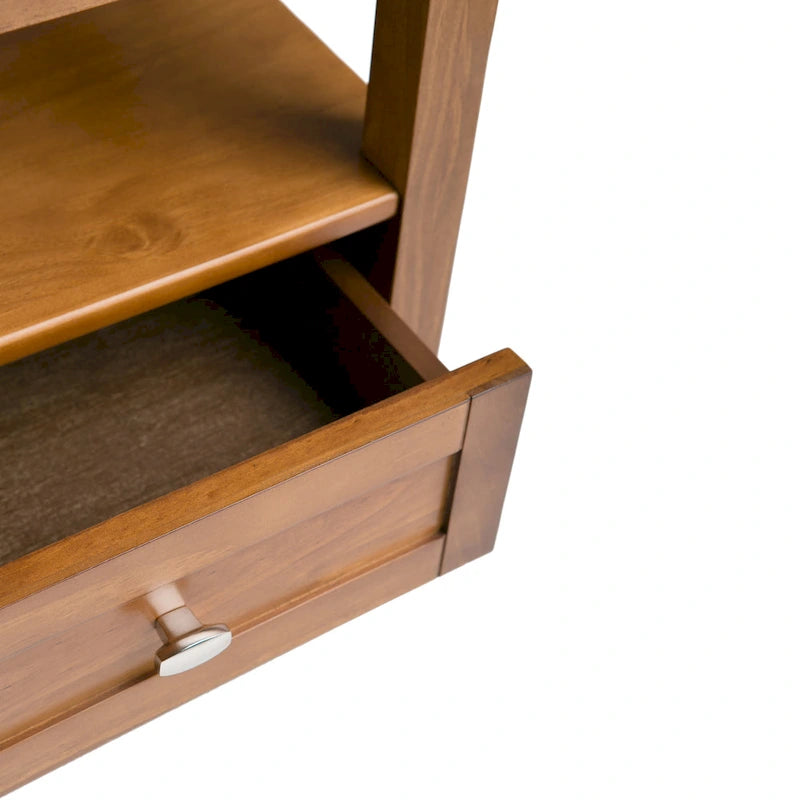 Table d'appoint rectangulaire de 20 pouces de largeur en bois massif, style transitionnel