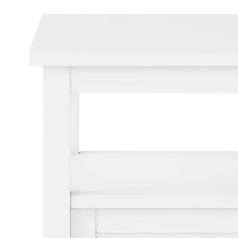 Table d'appoint rectangulaire de 20 pouces de largeur en bois massif, style transitionnel