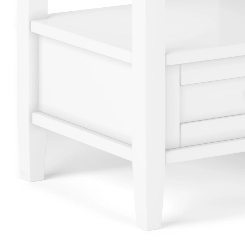 Table d'appoint rectangulaire de 20 pouces de largeur en bois massif, style transitionnel