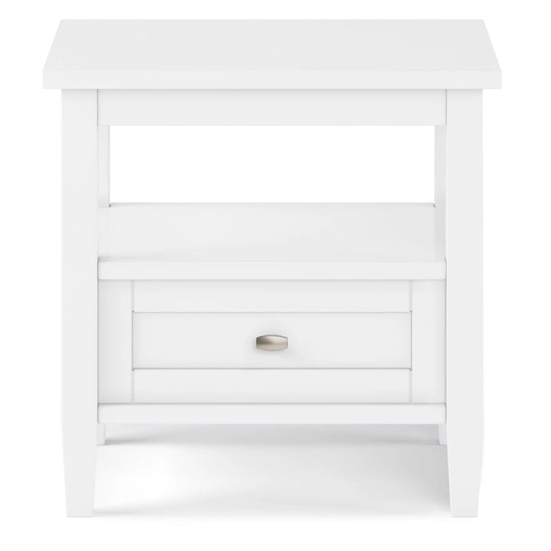 Table d'appoint rectangulaire de 20 pouces de largeur en bois massif, style transitionnel