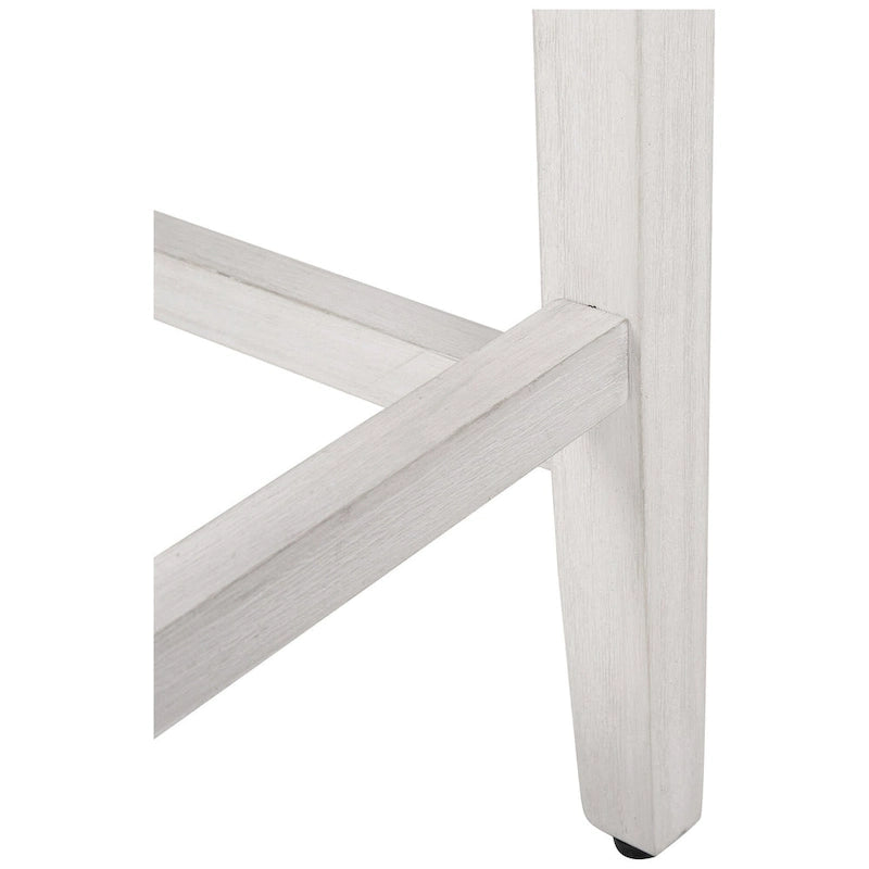Tabouret de comptoir rembourré en polyester blanc antique
