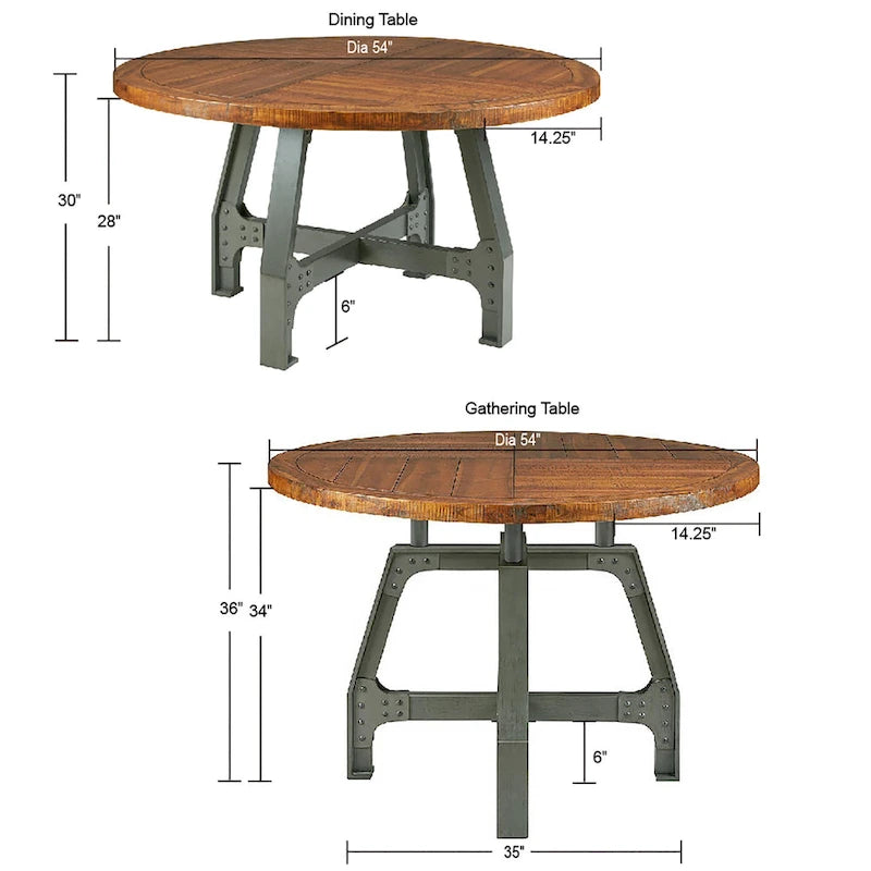 Table ronde de salle à manger/de réunion - Ambre/Graphite