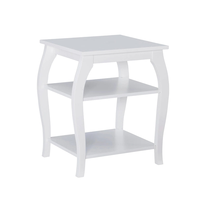 Table d'appoint de ferme en bois avec 2 étagères