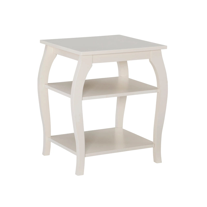 Table d'appoint de ferme en bois avec 2 étagères