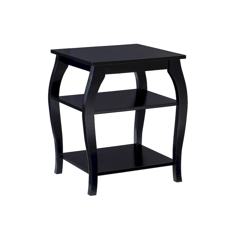 Table d'appoint de ferme en bois avec 2 étagères