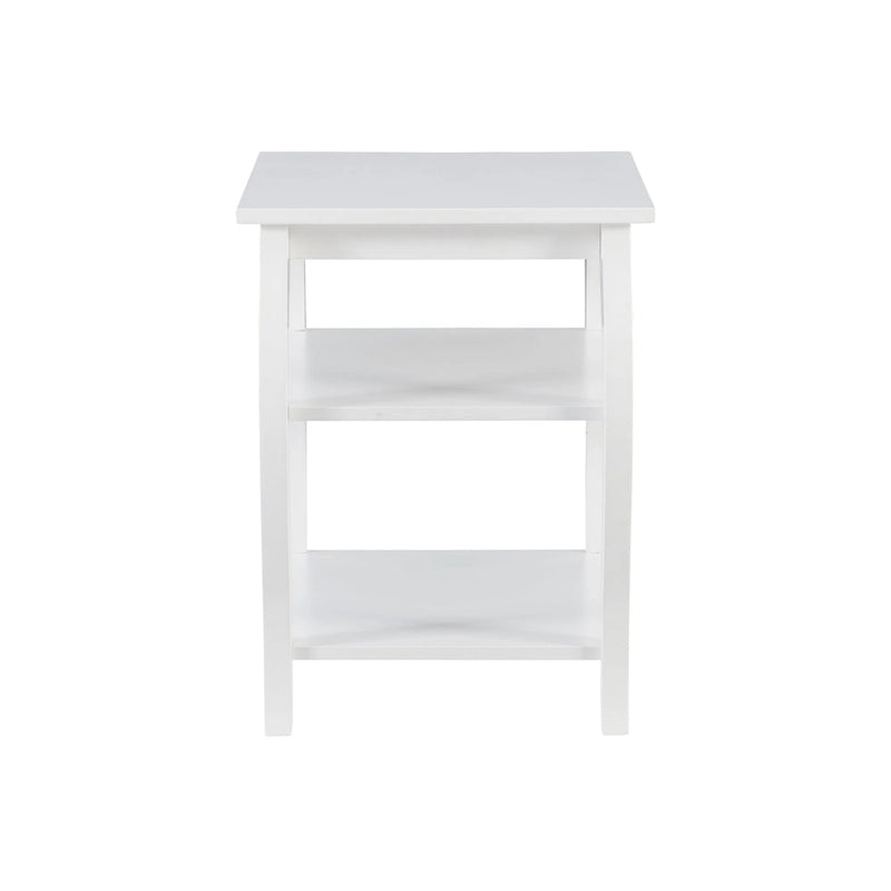 Table d'appoint de ferme en bois avec 2 étagères