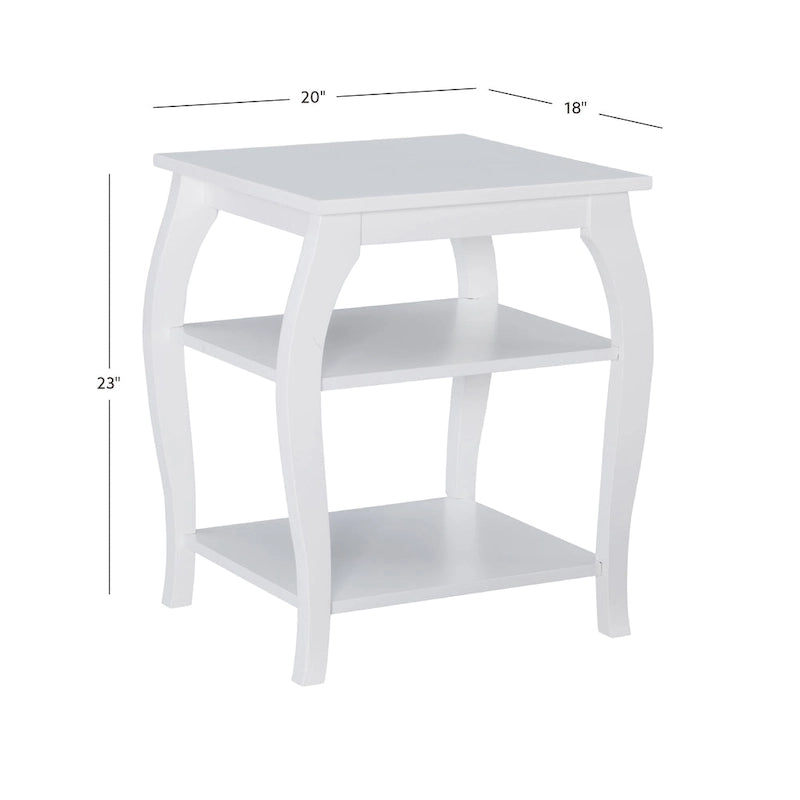 Table d'appoint de ferme en bois avec 2 étagères