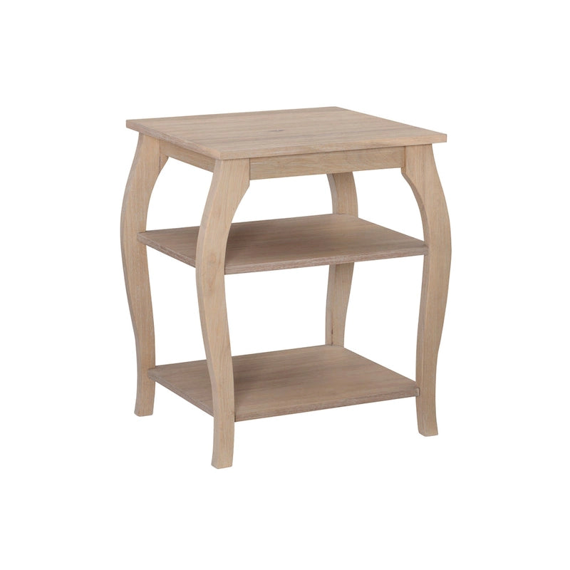 Table d'appoint de ferme en bois avec 2 étagères