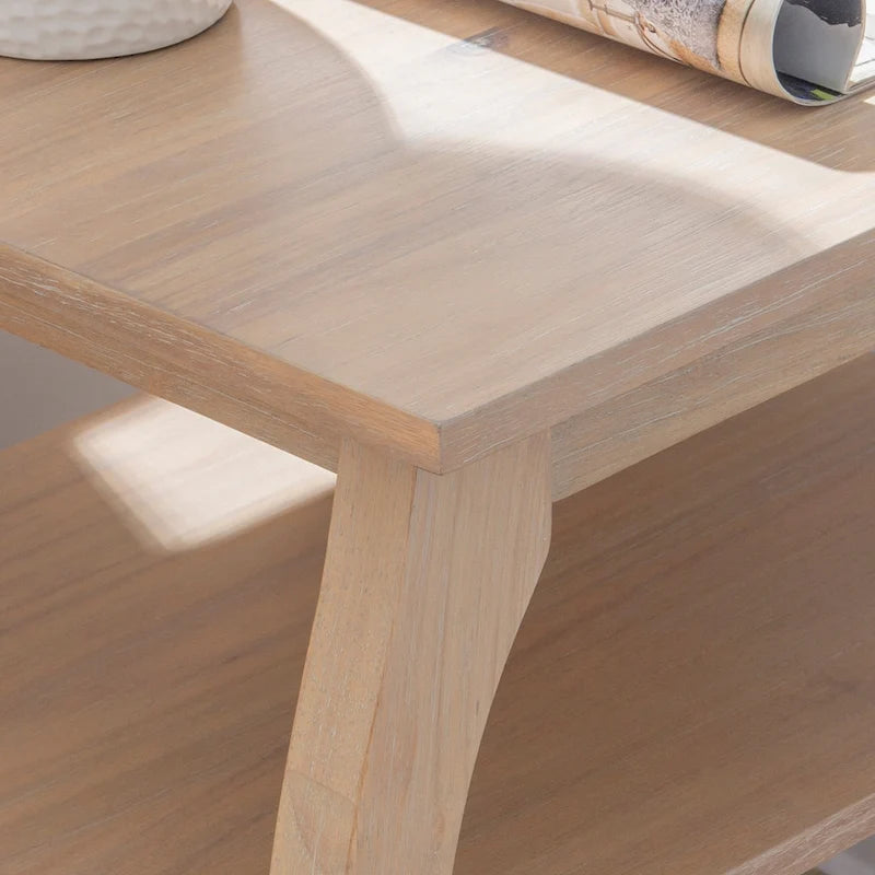 Table d'appoint de ferme en bois avec 2 étagères