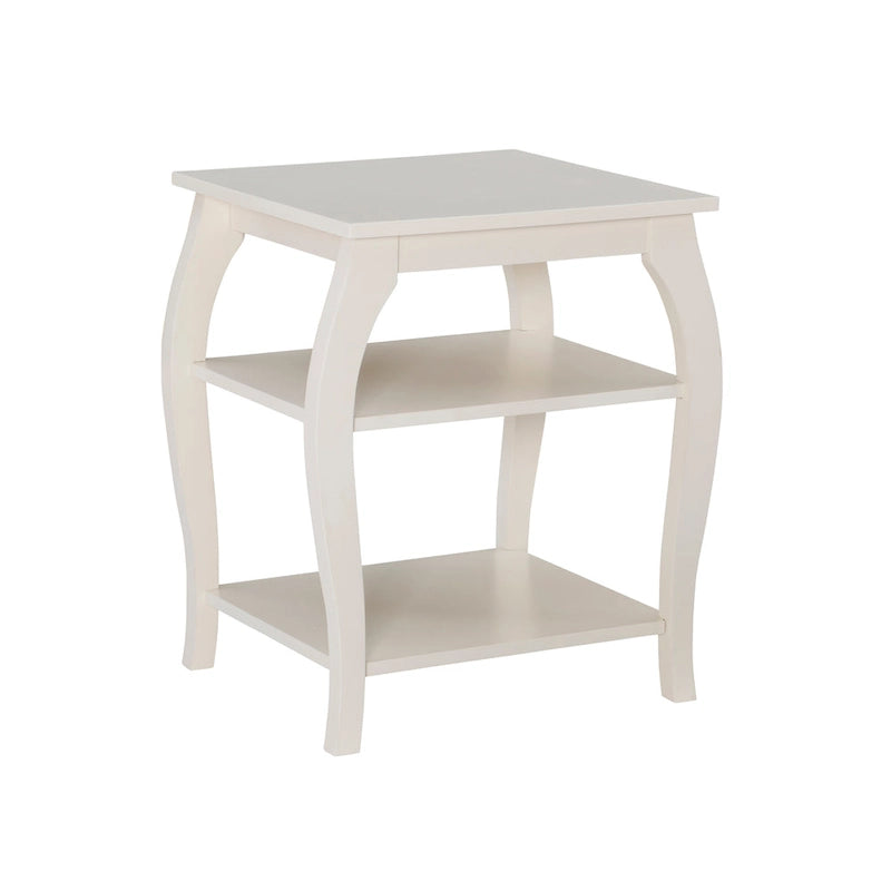 Table d'appoint de ferme en bois avec 2 étagères