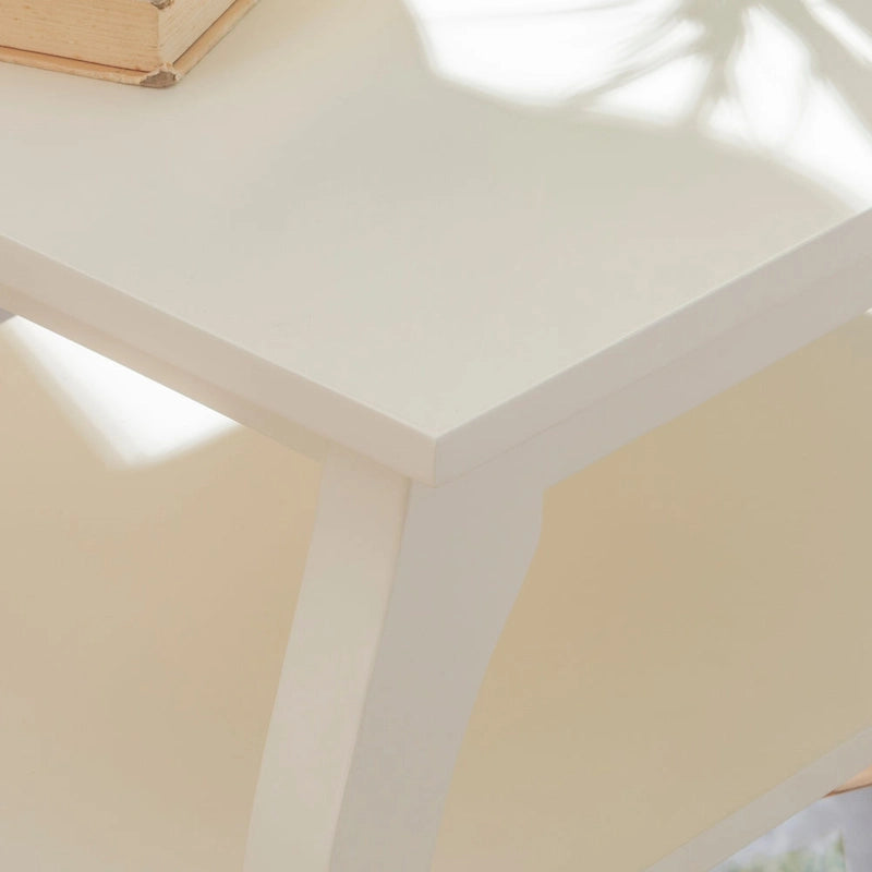 Table d'appoint de ferme en bois avec 2 étagères