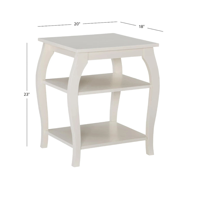 Table d'appoint de ferme en bois avec 2 étagères