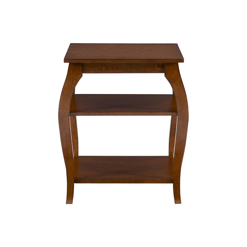 Table d'appoint de ferme en bois avec 2 étagères