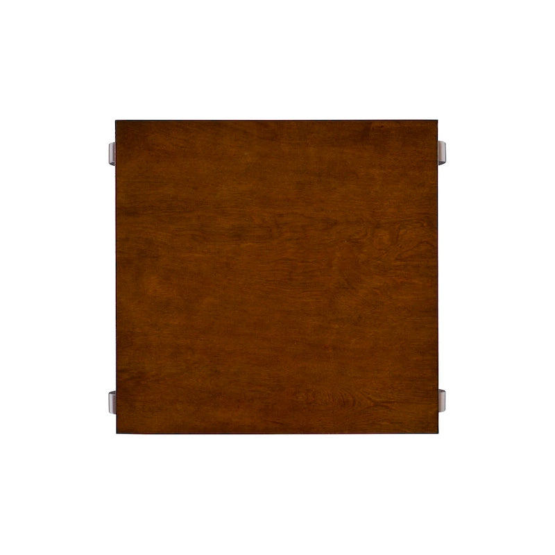 Table d'appoint de ferme en bois avec 2 étagères