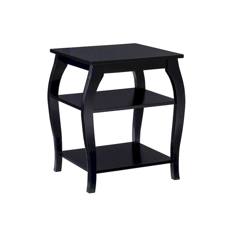 Table d'appoint de ferme en bois avec 2 étagères