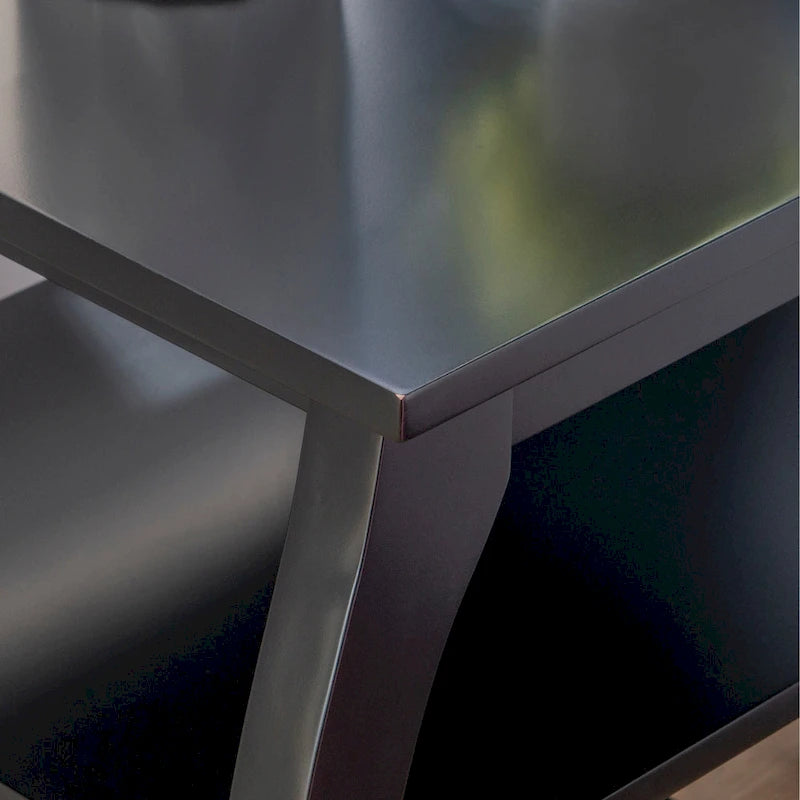 Table d'appoint de ferme en bois avec 2 étagères