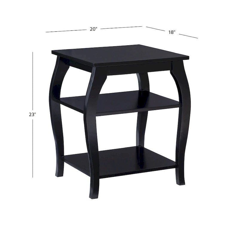 Table d'appoint de ferme en bois avec 2 étagères