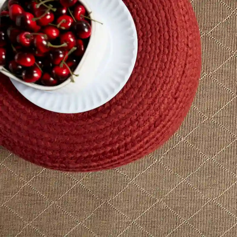 Pouf/Repose-pieds rond en polyester pour l'intérieur et l'extérieur