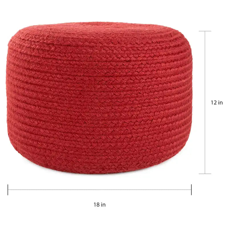 Pouf/Repose-pieds rond en polyester pour l'intérieur et l'extérieur