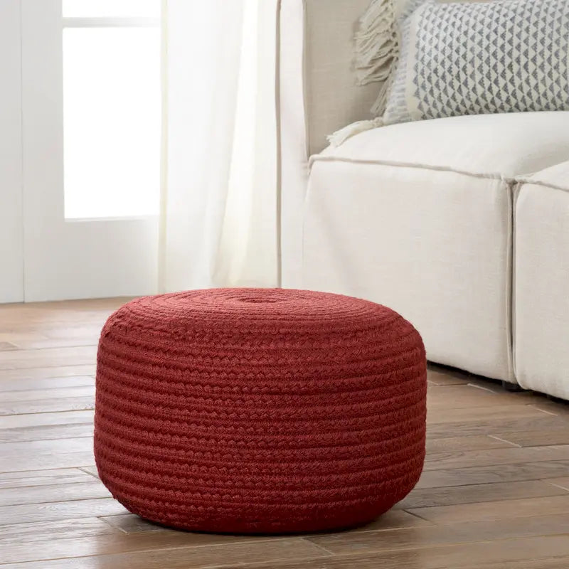 Pouf/Repose-pieds rond en polyester pour l'intérieur et l'extérieur