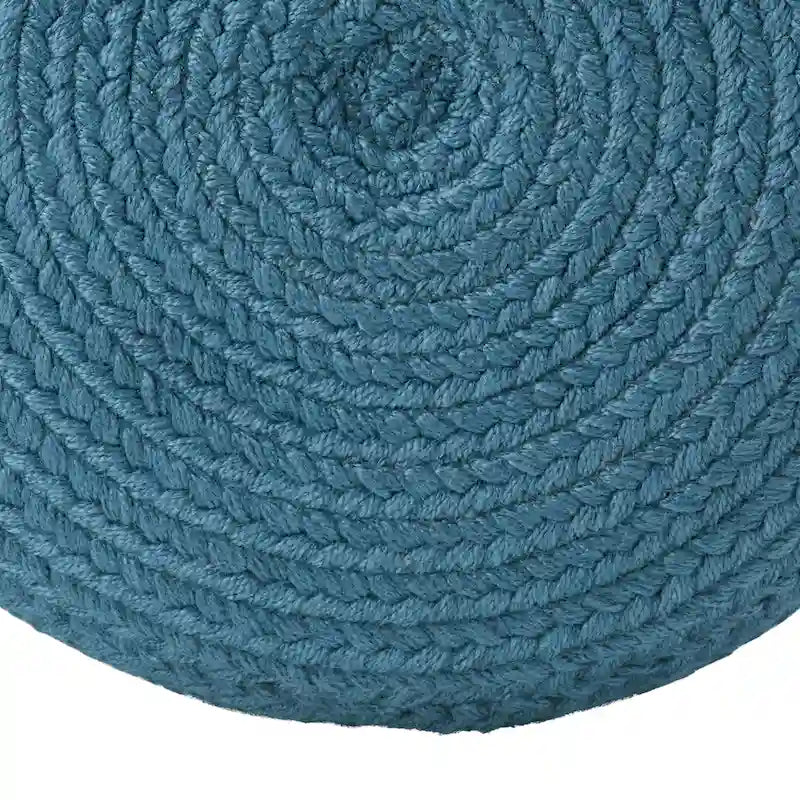 Pouf/Repose-pieds rond en polyester pour l'intérieur et l'extérieur